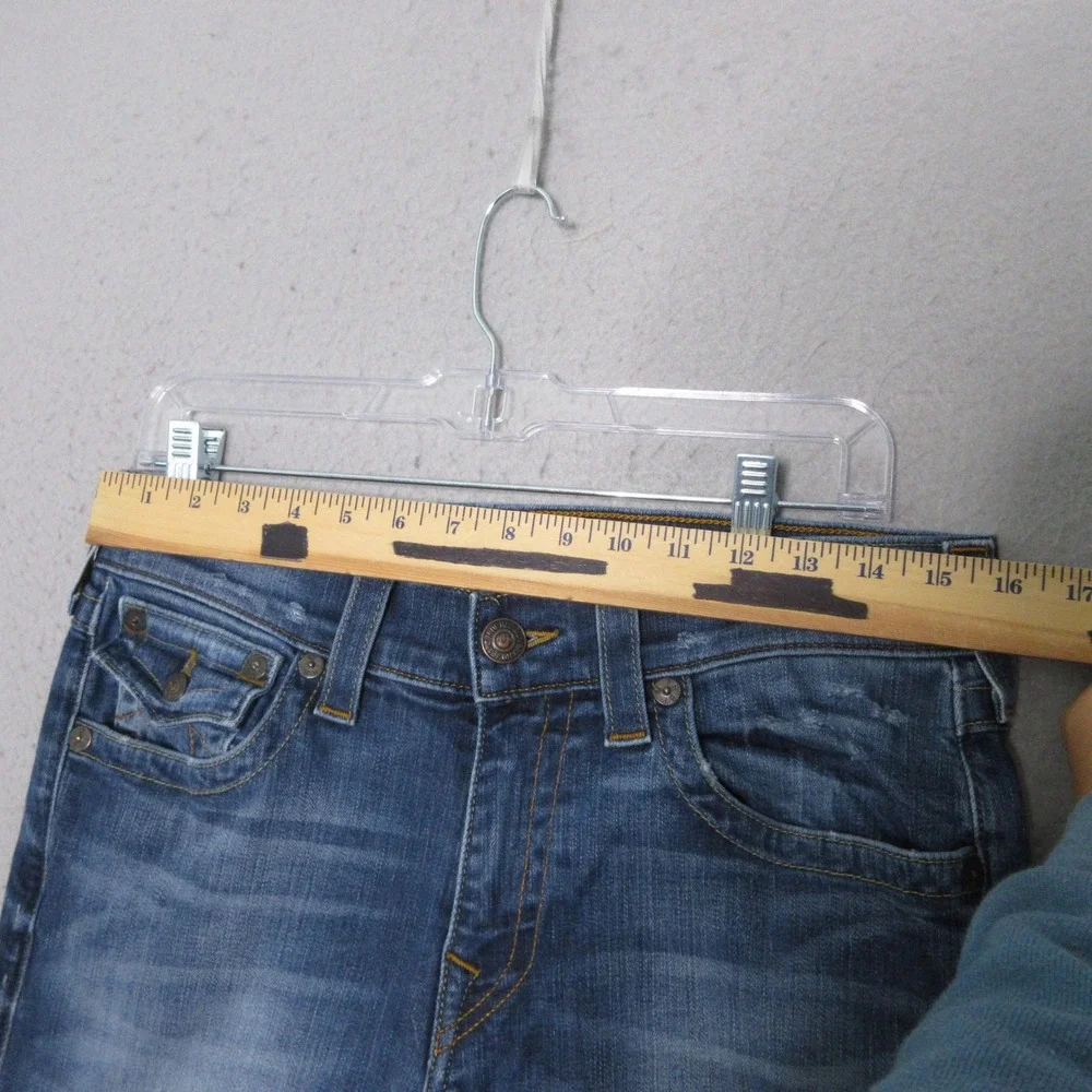 True Religion Men Jeans 31‎ Geno Denim Whiskered Flap Pocket USA Made Y2K Fade